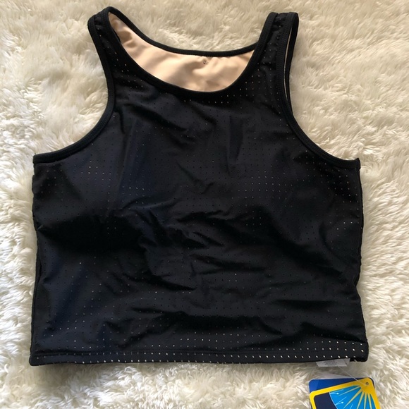 Fabletics Valentina Black Crop Swim Top – Small NWT - Picture 3 of 5